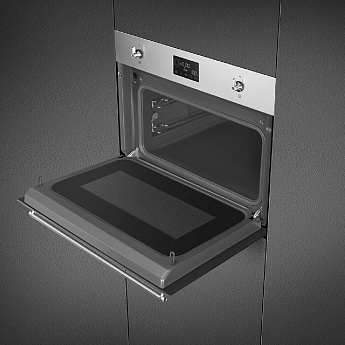 картинка Электрический духовой шкаф с функцией СВЧ Smeg SO4302M1X  картинка Электрический духовой шкаф с функцией СВЧ Smeg SO4302M1X