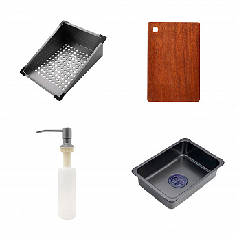 картинка Кухонная мойка Premial FLAGMAN GRAPHIT PRODIGY 7545 комплект 