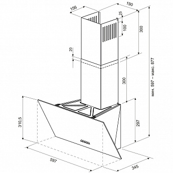 картинка Кухонная вытяжка Krona HELGA 600 black S 