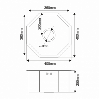 картинка Мойка для кухни Melana D400B OCTAVIA черный  картинка Мойка для кухни Melana D400B OCTAVIA черный