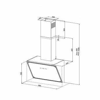 картинка Кухонная вытяжка Korting KHC 69059 RGW  картинка Кухонная вытяжка Korting KHC 69059 RGW