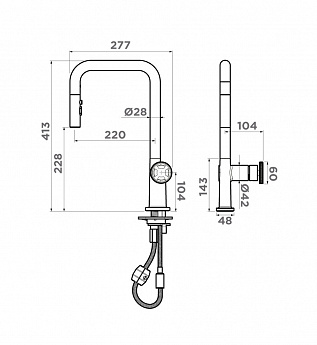 картинка Смеситель Omoikiri Arita-SB-GB 