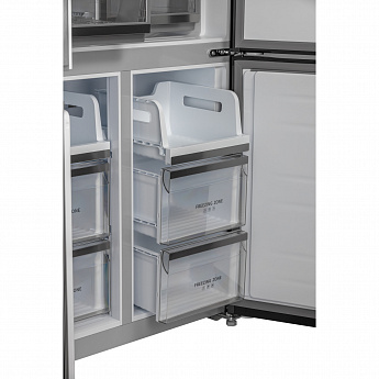 картинка Полувстраиваемый холодильник Hiberg RFQ-600DX NFGС inverter серый 