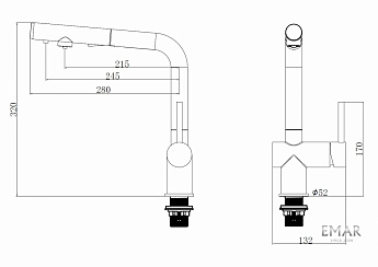 картинка Смеситель Emar ЕС - 7019 Chrome  картинка Смеситель Emar ЕС - 7019 Chrome