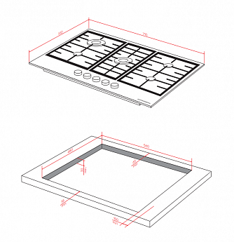 картинка Газовая варочная панель Kuppersberg FS 710 C Bronze 
