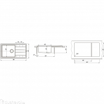 картинка Мойка для кухни Florentina Комби-860 