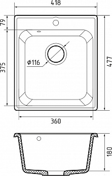 картинка Кухонная мойка Granfest-Quarz GF-Z17 