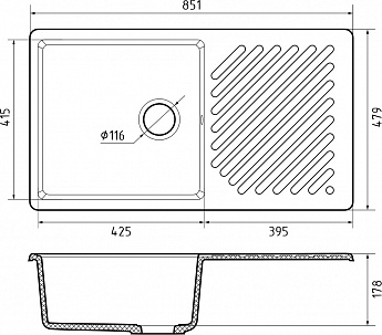 картинка Мойка для кухни Granfest-Quarz GF-ZL-53 