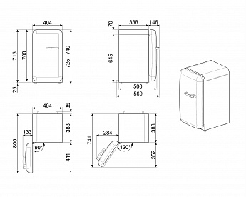 картинка Отдельностоящий мини-бар Smeg FAB5LOR5  картинка Отдельностоящий мини-бар Smeg FAB5LOR5