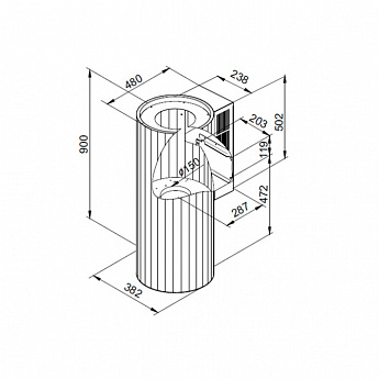 картинка Кухонная вытяжка Maunfeld ADELAIDE 39 WALL BLACK 
