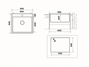 картинка Мойка Longran TECHNO TEB550.505-GT10P 