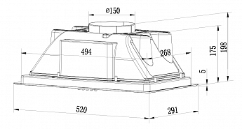 картинка Кухонная вытяжка полновстраиваемая Weissgauff BOX 900 PB BL 