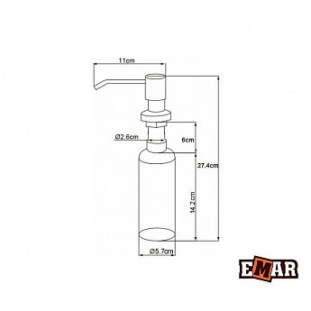 картинка Дозатор для мыла Emar ЕД-401D.PVD Dark 