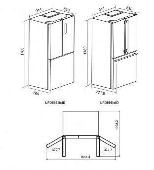 картинка Отдельностоящий холодильник Lex LFD595LXID 