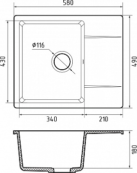 картинка Мойка для кухни Granfest GF-URBAN 258L серый 
