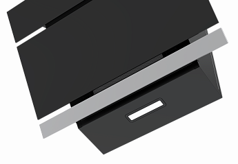 картинка Кухонная вытяжка наклонная Midea MH60AN364GB черная 