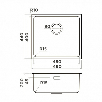 картинка Мойка Omoikiri TADZAVA 49-U/I-IN ULTRA 15 