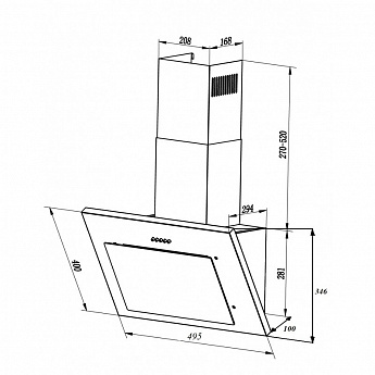 картинка Кухонная вытяжка Lex MIKA 500 IVORY 