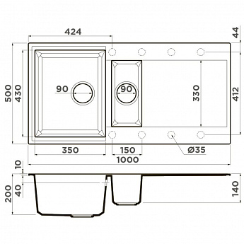 картинка Мойка Omoikiri SAKAIME 100-2 