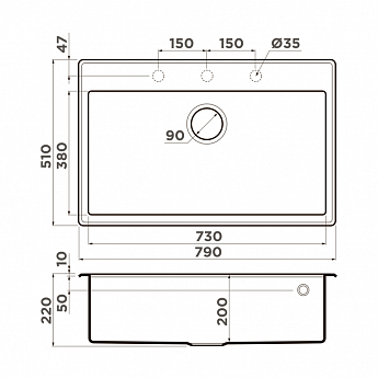 картинка Мойка для кухни Omoikiri Tedori 79 