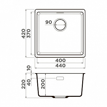 картинка Кухонная мойка Omoikiri KATA-44-U 