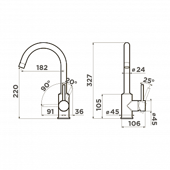 картинка Смеситель Omoikiri SHINAGAWA-GB 