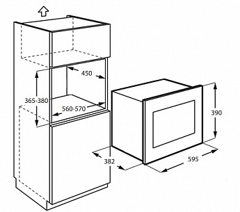 картинка Микроволновая печь встраиваемая Monsher MMH 1525 Noir 