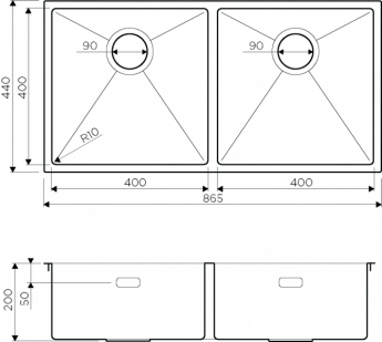 картинка Мойка для кухни Omoikiri Taki-86-2-IN 