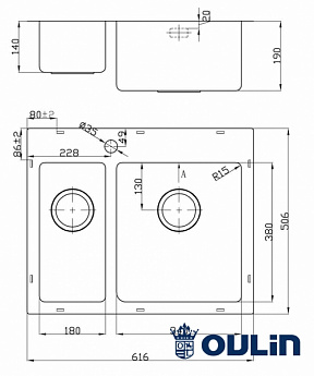картинка Мойка для кухни Oulin OL-FTR202R 