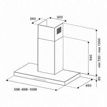 картинка Кухонная вытяжка Bertazzoni KT90P1NEV 