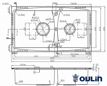 картинка Мойка для кухни Oulin OL-S8203 