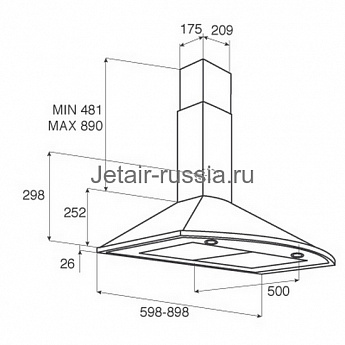 картинка Кухонная вытяжка Jetair JENNY TC-S 90 INX-10  картинка Кухонная вытяжка Jetair JENNY TC-S 90 INX-10