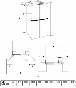 картинка Отдельностоящий холодильник Lex LCD505WGID 