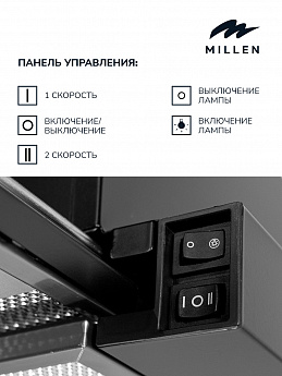 картинка Кухонная вытяжка Millen MBKHS 601 BL  картинка Кухонная вытяжка Millen MBKHS 601 BL