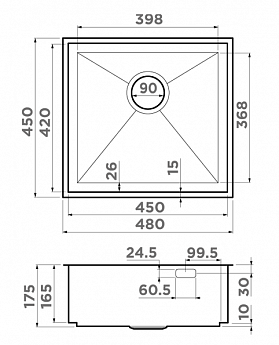картинка Мойка Omoikiri KASEN 48-26 INT LG 