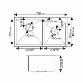 картинка Мойка для кухни Melana S7240HB PROFLINE графит  картинка Мойка для кухни Melana S7240HB PROFLINE графит