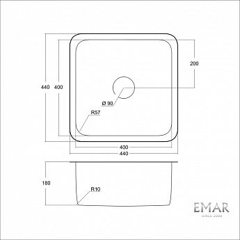 картинка Мойка для кухни Emar EMB-127A PVD Nano Dark 