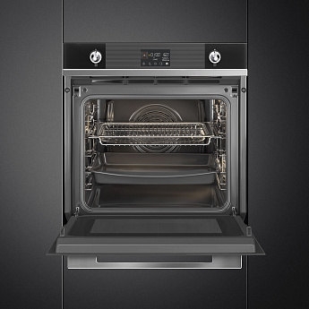 картинка Электрический духовой шкаф с СВЧ Smeg SO6102M2N  картинка Электрический духовой шкаф с СВЧ Smeg SO6102M2N