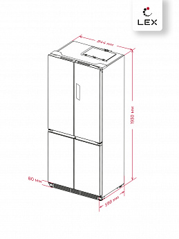 картинка Полувстраиваемый холодильник Lex LCD485STGIDBI каменно-серая 