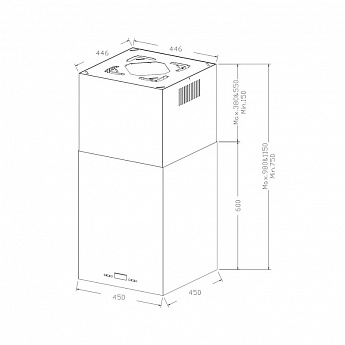 картинка Кухонная вытяжка Korting KHA 45970 N CUBE  картинка Кухонная вытяжка Korting KHA 45970 N CUBE