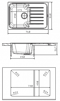 картинка Мойка для кухни Florentina ТАИС-760 шампань 