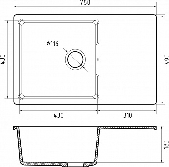 картинка Мойка для кухни Granfest Urban 678L 