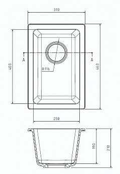 картинка Мойка для кухни Rivelato BERKANA BK-25  картинка Мойка для кухни Rivelato BERKANA BK-25