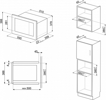 картинка Микроволновая печь Smeg FMI025B3  картинка Микроволновая печь Smeg FMI025B3