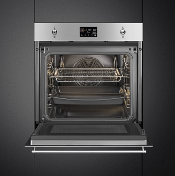 картинка Электрический духовой шкаф с СВЧ Smeg SO6302M2X  картинка Электрический духовой шкаф с СВЧ Smeg SO6302M2X