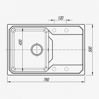 картинка Мойка для кухни Dr. Gans Кардинал 760 