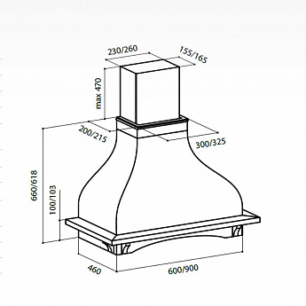 картинка Кухонная вытяжка Lex PARMA 600 IVORY 