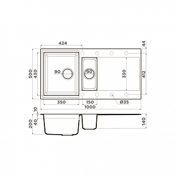 картинка Мойка Omoikiri SAKAIME 100-2 