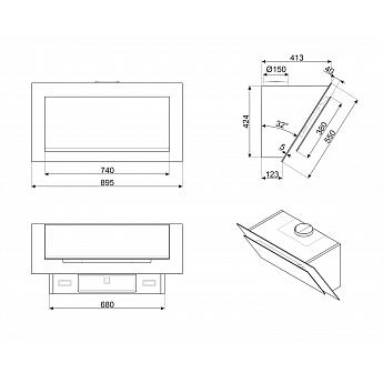 картинка Кухонная вытяжка Smeg KV194B3  картинка Кухонная вытяжка Smeg KV194B3