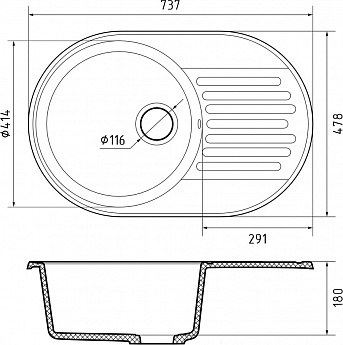 картинка Мойка для кухни Granfest-Quarz GF-Z18 
